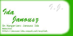 ida janousz business card